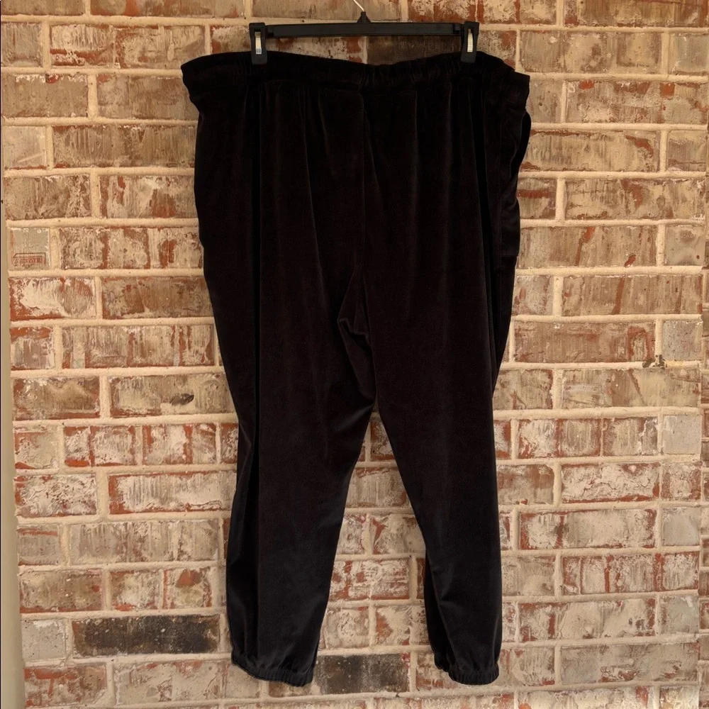 Terra & Sky Black Velour Draw String Waist Jogger Pants